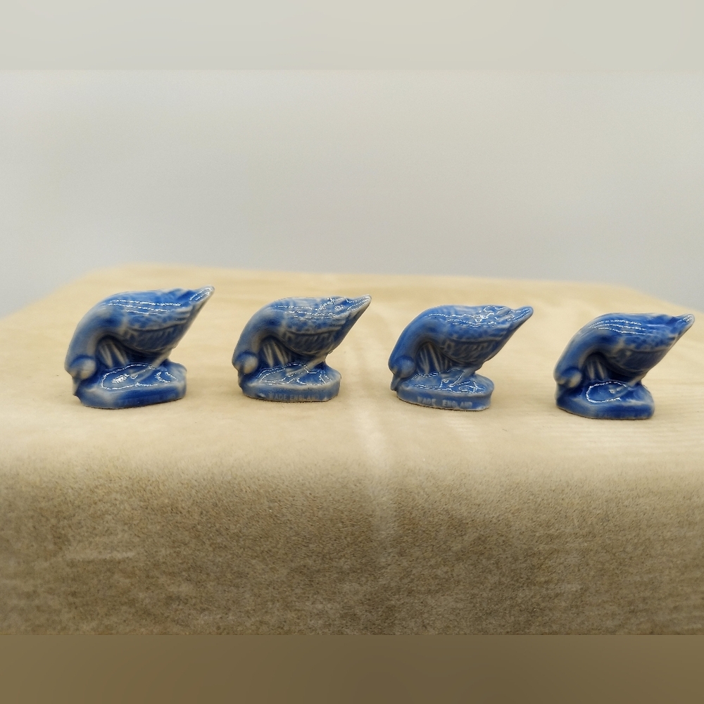 4 Blue Goose Geese Wade Whimsies Of England Figurines